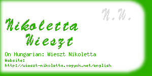 nikoletta wieszt business card